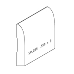 0.590" x 3" F/J Primed Poplar Custom Baseboard - SPL285