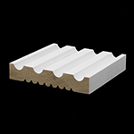 3/4" x 3-1/2" F/J Primed Poplar Fluted/Beaded Casing - B115