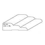 1.050" x 3-5/8" F/J Primed Poplar Custom Casing - SPL1010