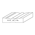 0.800" x 3-11/16" F/J Primed Poplar Custom Casing - SPL194