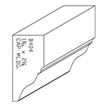 1-1/16" x 2-1/4" F/J Primed Poplar Chair Rail Cap - B404