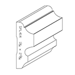 1-1/16" x 2-13/16" White Oak Custom Chair Rail - SPL414