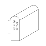 1-1/16" x 2-1/4" Quarter Sawn White Oak Custom Chair Rail - SPL429