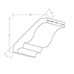 0.950" x 5.260" White Oak Custom Crown Moulding - SPL3001