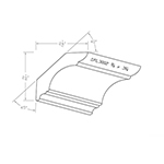 3/4" x 3-1/4" Walnut Custom Crown Moulding - SPL3002