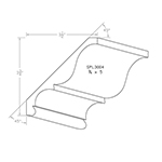 3/4" x 5" Walnut Custom Crown Moulding - SPL3004