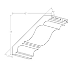 7/8" x 6-11/16" Ash Custom Crown Moulding - SPL3005