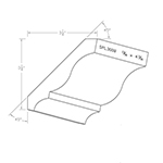 13/16" x 4-11/16" Hard Maple Custom Crown Moulding - SPL3008