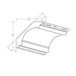 0.720" x 3.295" Finger Jointed Primed Poplar Custom Crown Moulding - SPL3009