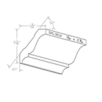 0.531" x 2-9/16" Hard Maple Custom Crown Moulding - SPL3014