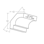 1.100" x 3.080" Quarter Sawn White Oak Custom Crown Moulding - SPL3027