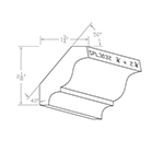 3/4" x 2-3/4" Finger Jointed Primed Poplar Custom Crown Moulding - SPL3032