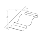 3/4" x 3-1/2" Finger Jointed Primed Poplar Custom Crown Moulding - SPL3034