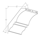 3/4" x 4-1/2" Character Grade Hickory Custom Crown Moulding - SPL3035