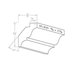 13/16" x 2-11/16" Finger Jointed Primed Poplar Custom Crown Moulding - SPL3039