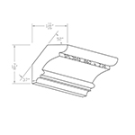 0.860" x 2-1/2" Finger Jointed Primed Poplar Custom Crown Moulding - SPL3040