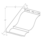 0.848" x 4.725" African Mahogany Custom Crown Moulding - SPL3042