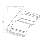 13/16" x 4-1/4" White Oak Custom Crown Moulding - SPL3046