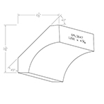 1.219" x 4-5/16" Hickory Custom Crown Moulding - SPL3047