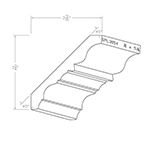 3/4" x 5-1/8" Finger Jointed Primed Poplar Custom Crown Moulding - SPL3054