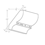 3/4" x 3-1/8" Finger Jointed Primed Poplar Custom Crown Moulding - SPL3056