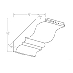 7/8" x 4-5/8" Walnut Custom Crown Moulding - SPL3058