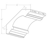 1.253" x 5.480" African Mahogany Custom Crown Moulding - SPL3061