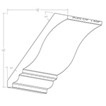 1.174" x 8.058" Hickory Custom Crown Moulding - SPL3072