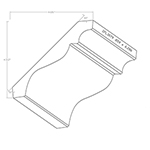 0.859" x 6.286" Ash Custom Crown Moulding - SPL3079