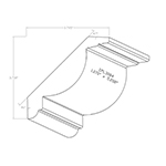 1.070" x 5.208" African Mahogany Custom Crown Moulding - SPL3084