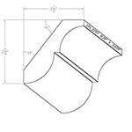 0.838" x 3.608" Character Grade Hickory Custom Crown Moulding - SPL3097