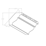 0.730" x 2.301" F/J Primed Poplar Custom Crown Moulding - SPL3102