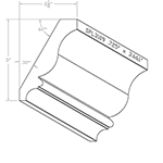 0.725" x 3.661" Cherry Custom Crown Moulding - SPL3109