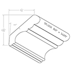 0.810" x 3-5/8" Poplar Custom Crown Moulding - SPL3110