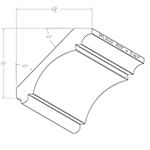 0.820" x 5.163" Walnut Custom Crown Moulding - SPL3111