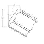 5/8" x 3.233" Quarter Sawn Red Oak Custom Crown Moulding - SPL3113