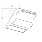 0.720" x 3.403" African Mahogany Custom Crown Moulding - SPL3117