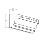 0.835" x 1.515" F/J Primed Poplar Custom Crown Moulding - SPL3121