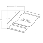 0.730" x 3.885" Natural Alder Custom Crown Moulding - SPL3126