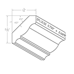 0.7" X 2.689" Walnut Custom Crown Moulding