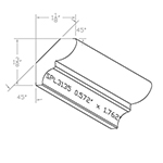 0.572" X 1.762" Walnut Custom Crown Moulding