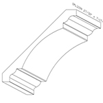 0.844" X 7.531" Cherry Custom Crown Moulding