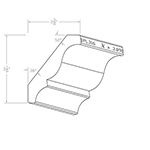 3/4" x 3.890" Finger Jointed Primed Poplar Custom Crown Moulding - SPL316