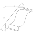 1-1/16" x 5-3/8" Walnut Custom Crown Moulding - SPL321