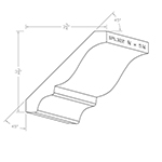 3/4" x 5-1/4" Character Grade Hickory Custom Crown Moulding - SPL322