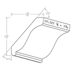 5/8" x 3-9/16" Walnut Custom Crown Moulding - SPL325