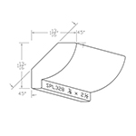 7/8" x 2-1/2" Quarter Sawn Red Oak Custom Crown Moulding - SPL328