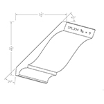 9/16" x 5" Finger Jointed Primed Poplar Custom Crown Moulding - SPL334