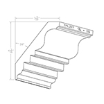 13/16" x 5-1/4" Finger Jointed Primed Poplar Custom Crown Moulding - SPL337