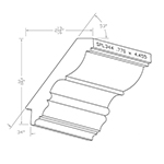 0.770" x 4.455" African Mahogany Custom Crown Moulding - SPL344